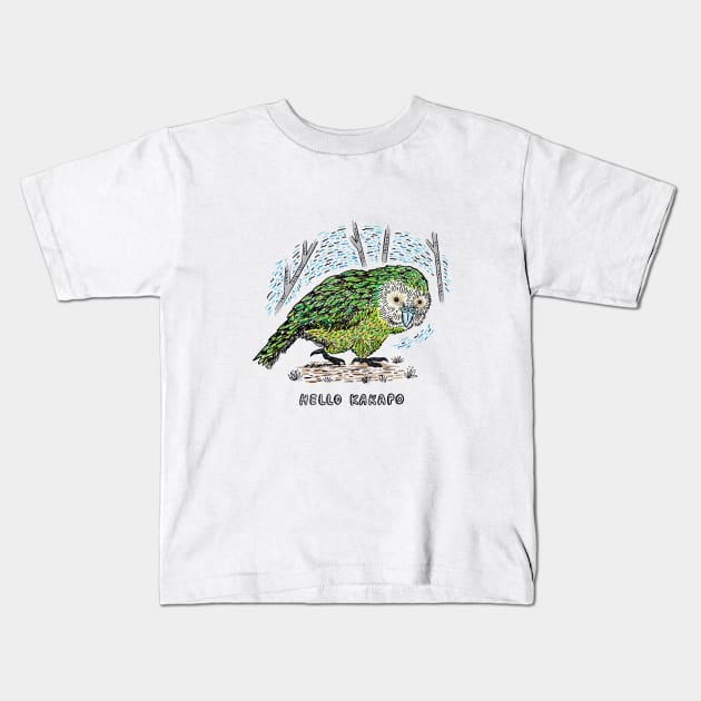 Hello Kakapo Kids T-Shirt by sonhouse5